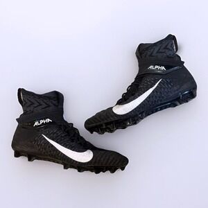 Nike Alpha Menace Elite 2 Flyknit Black Football Cleats AO3374-001 Size 12 READ